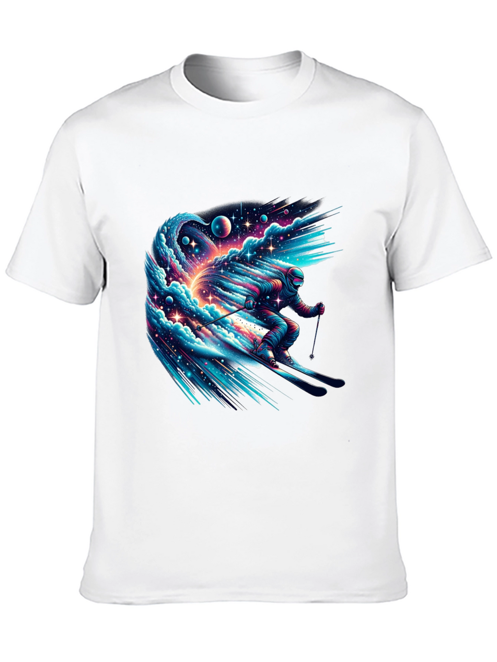 Space Skier Graphic Tee - Mens Black T-Shirt