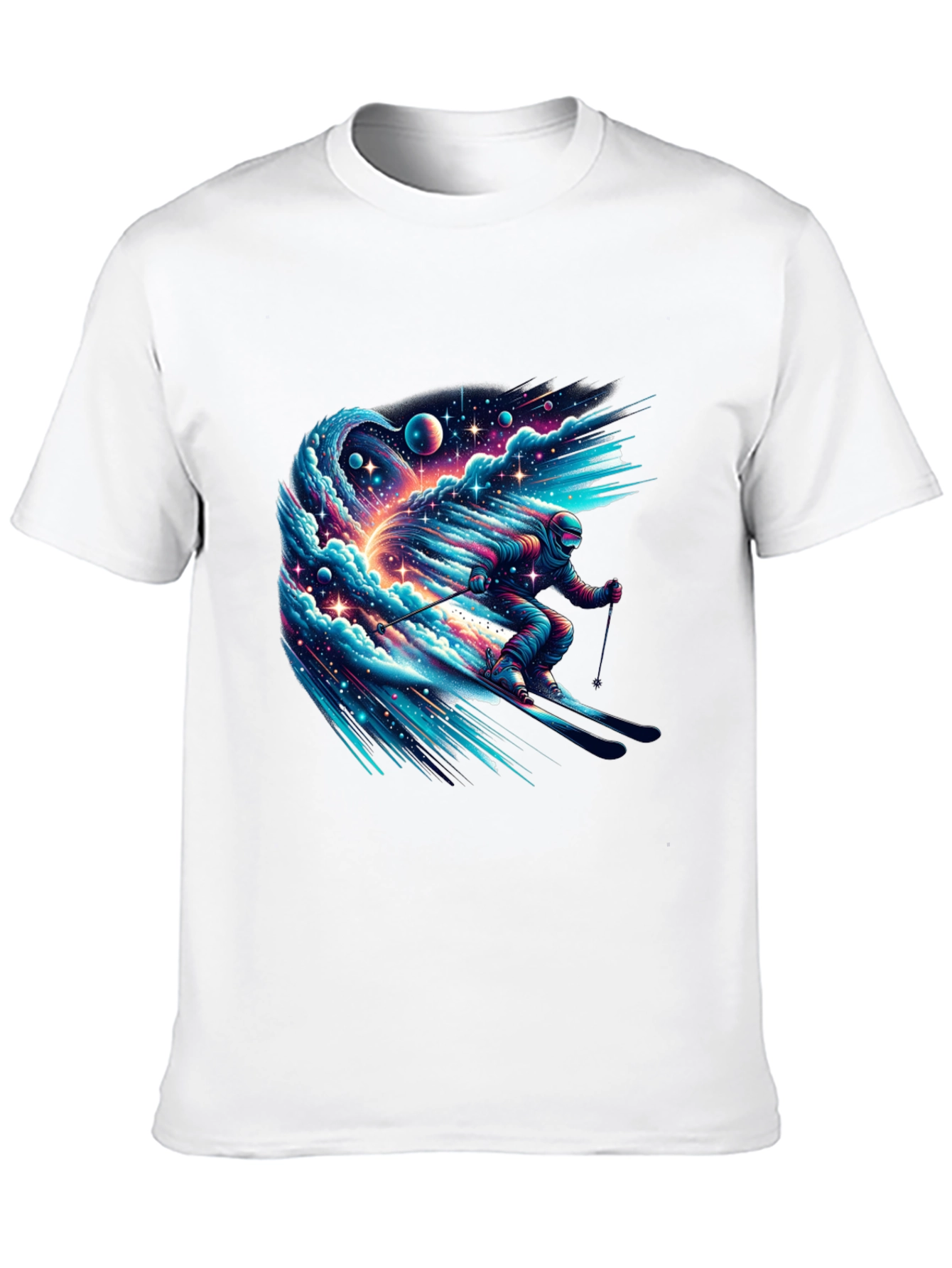 Space Skier Graphic Tee - Mens Black T-Shirt