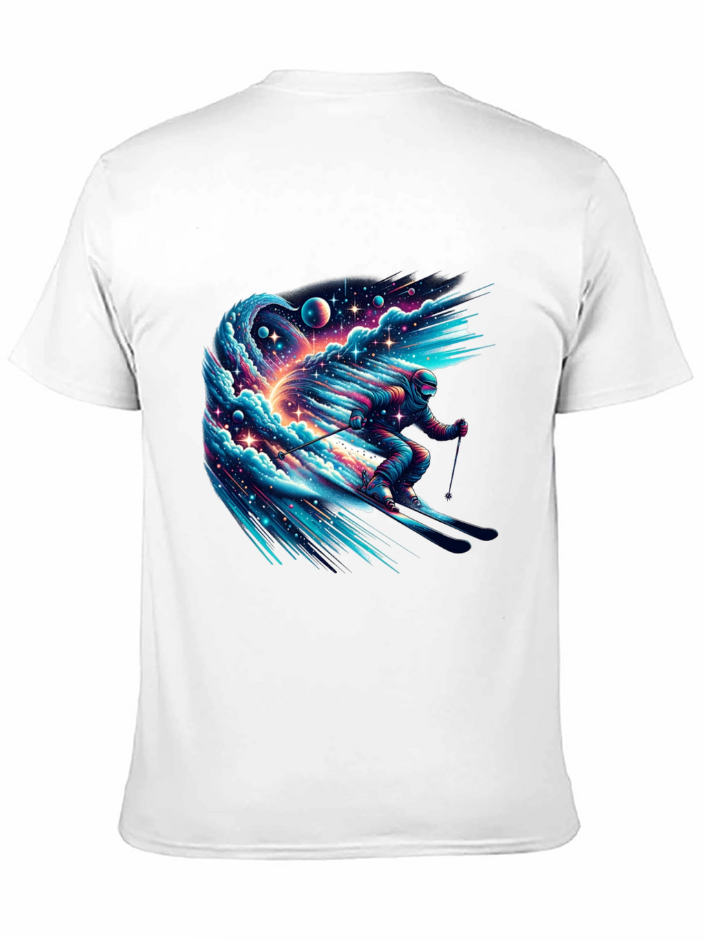 Space Skier Graphic Tee - Mens Black T-Shirt