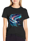 Space Skier Graphic Tee - Mens Black T-Shirt