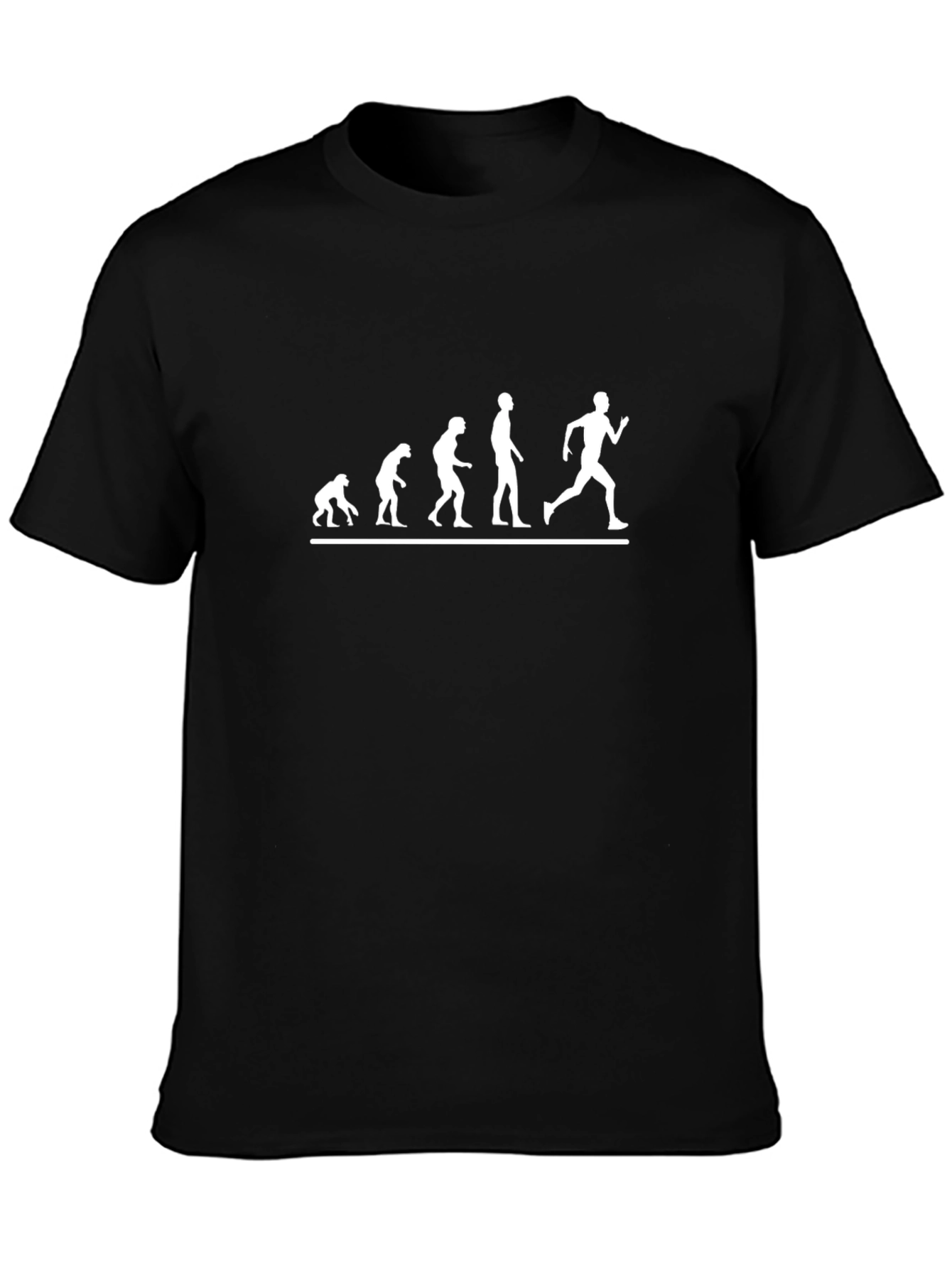 Evolution of Man Running Black T-Shirt