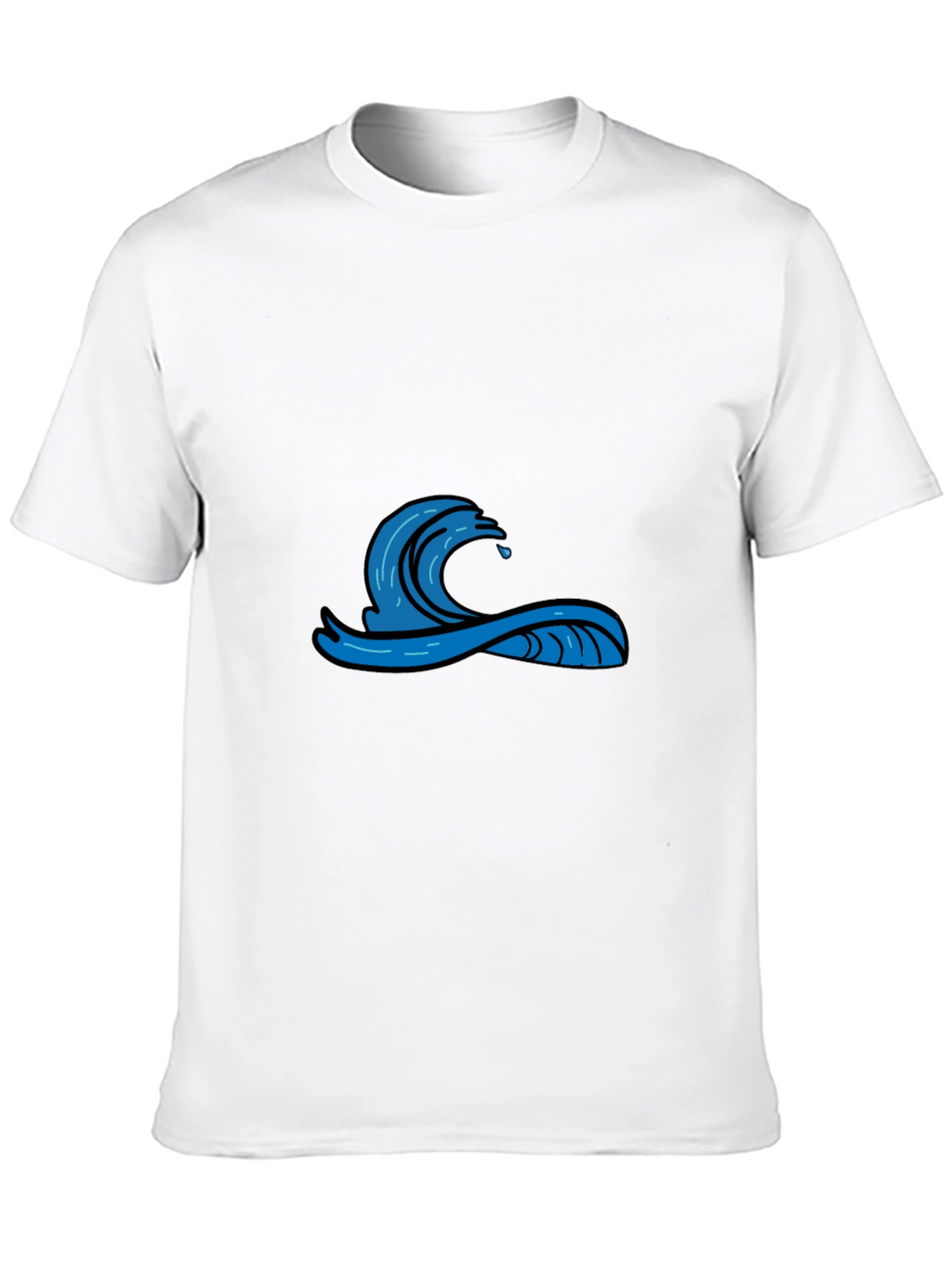 Mens Black Graphic Tee - Wave Design