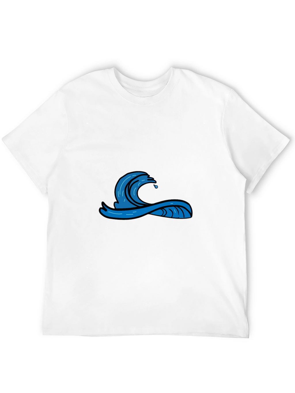Mens Black Graphic Tee - Wave Design