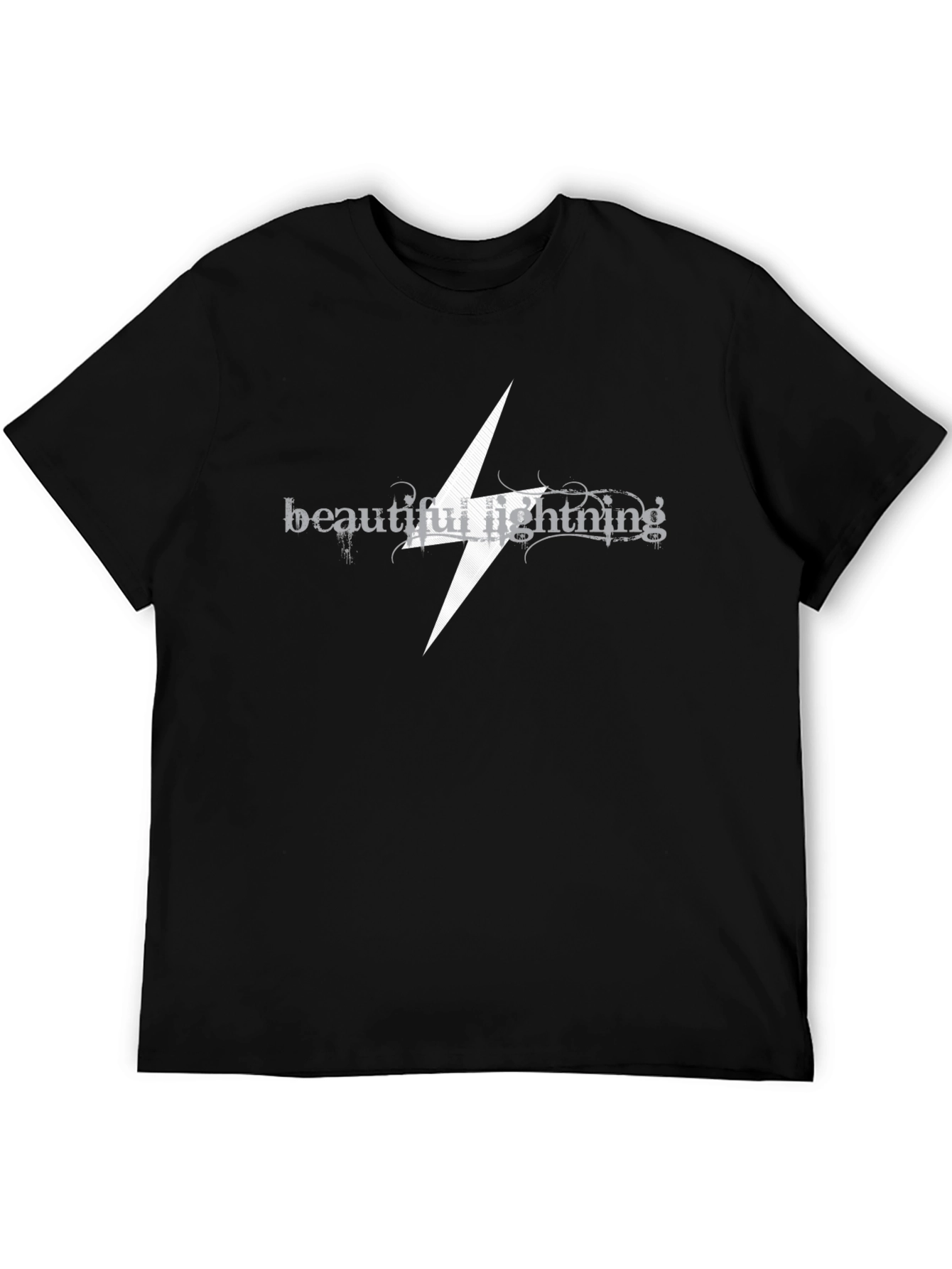 Beautiful Lightning Graphic Black T-Shirt
