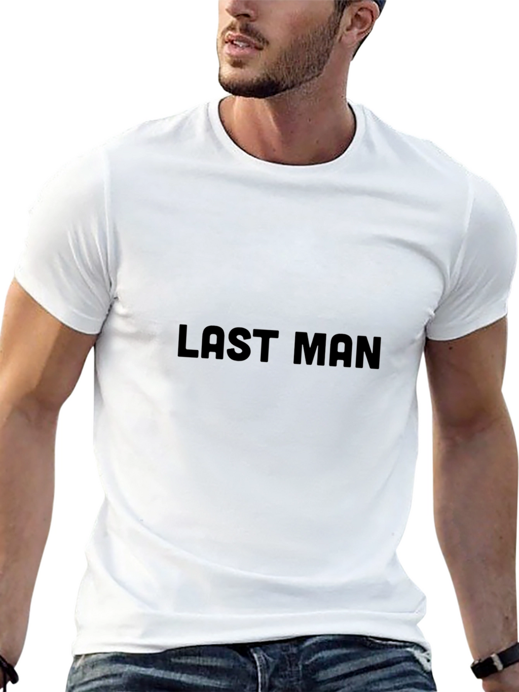 Mens Black Last Man Graphic Tee - Casual Style