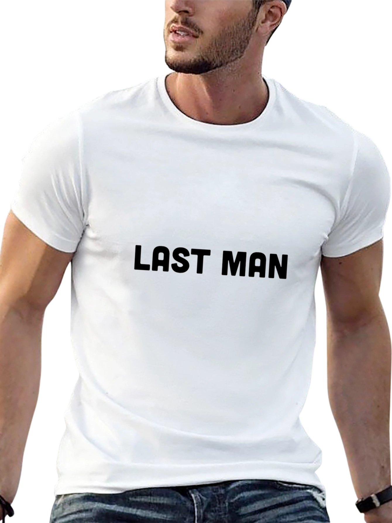 Mens Black Last Man Graphic Tee - Casual Style