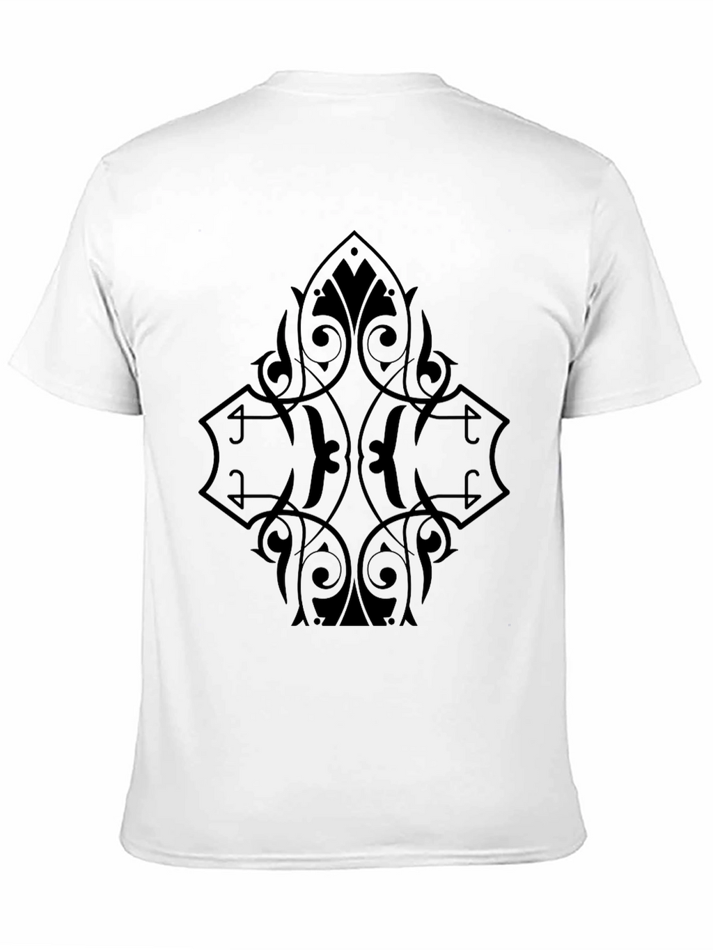 Mens Black Graphic Tee - Ornate Diamond Design