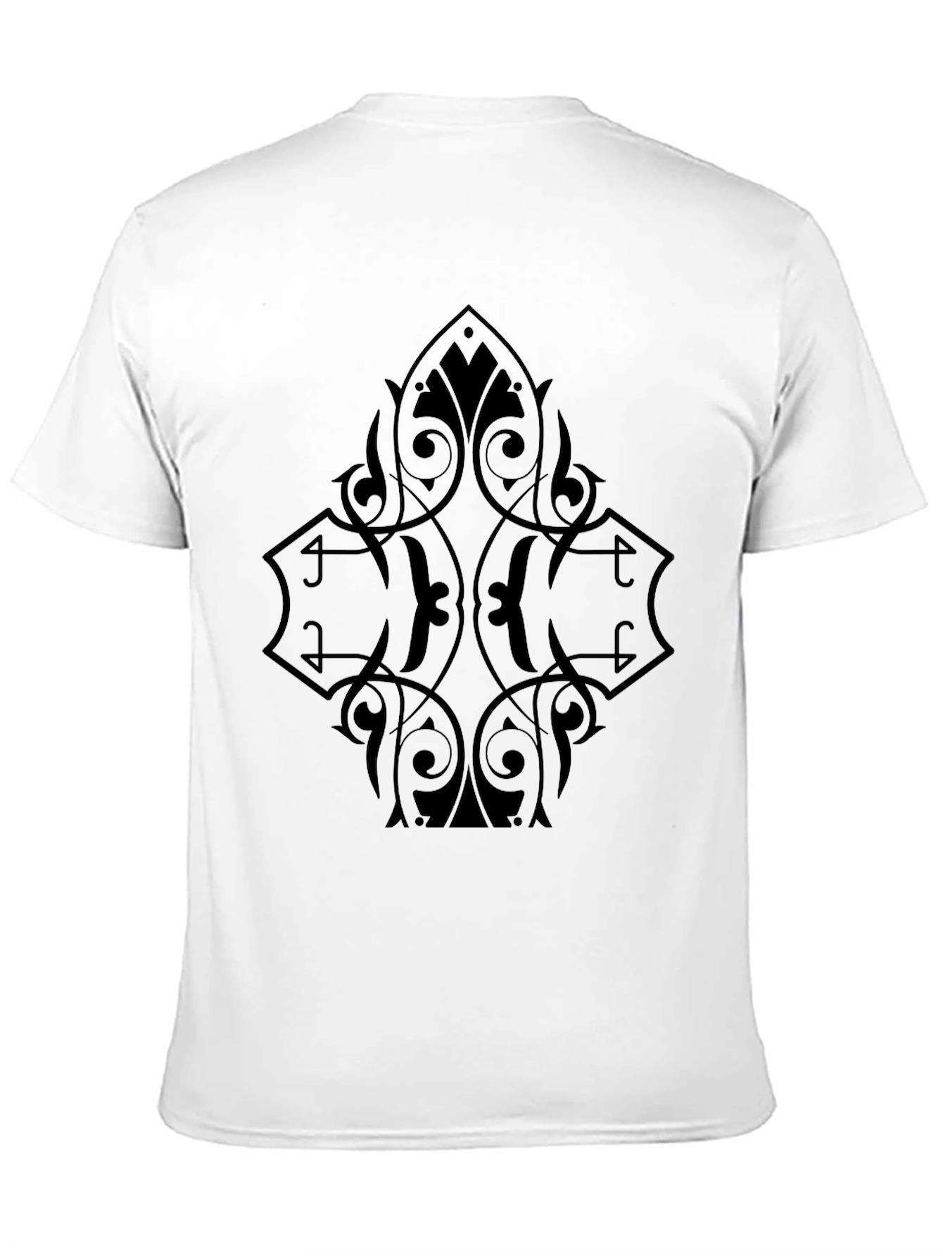 Mens Black Graphic Tee - Ornate Diamond Design