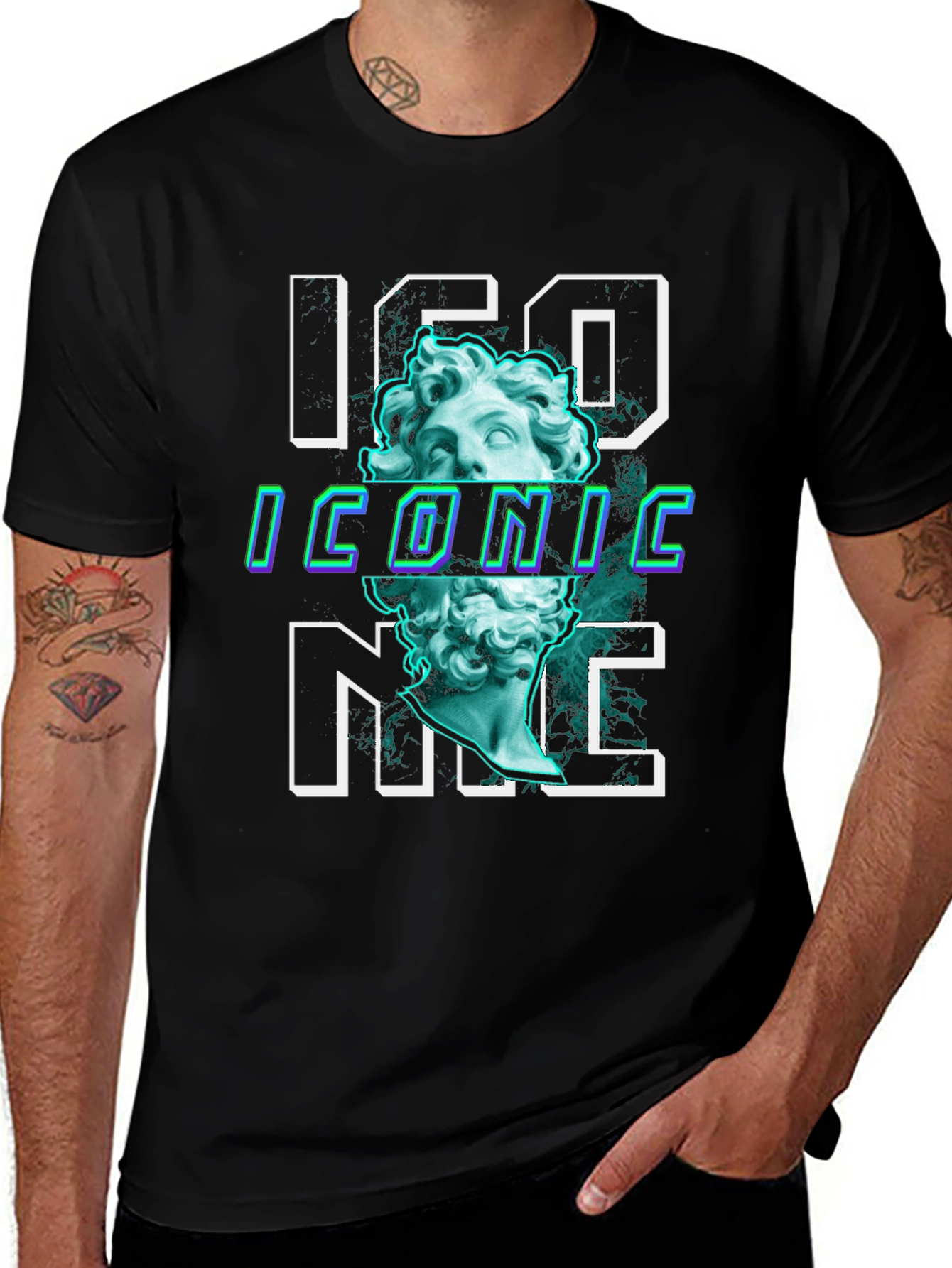 Iconic Graphic Print Tee - Trendy Black T-Shirt