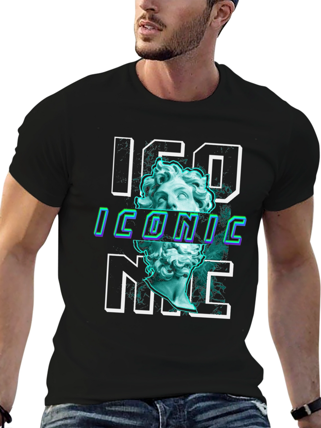 Iconic Graphic Print Tee - Trendy Black T-Shirt