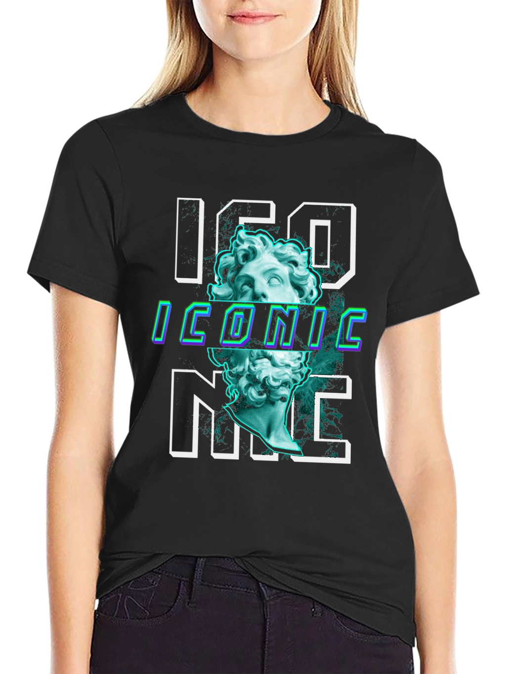 Iconic Graphic Print Tee - Trendy Black T-Shirt