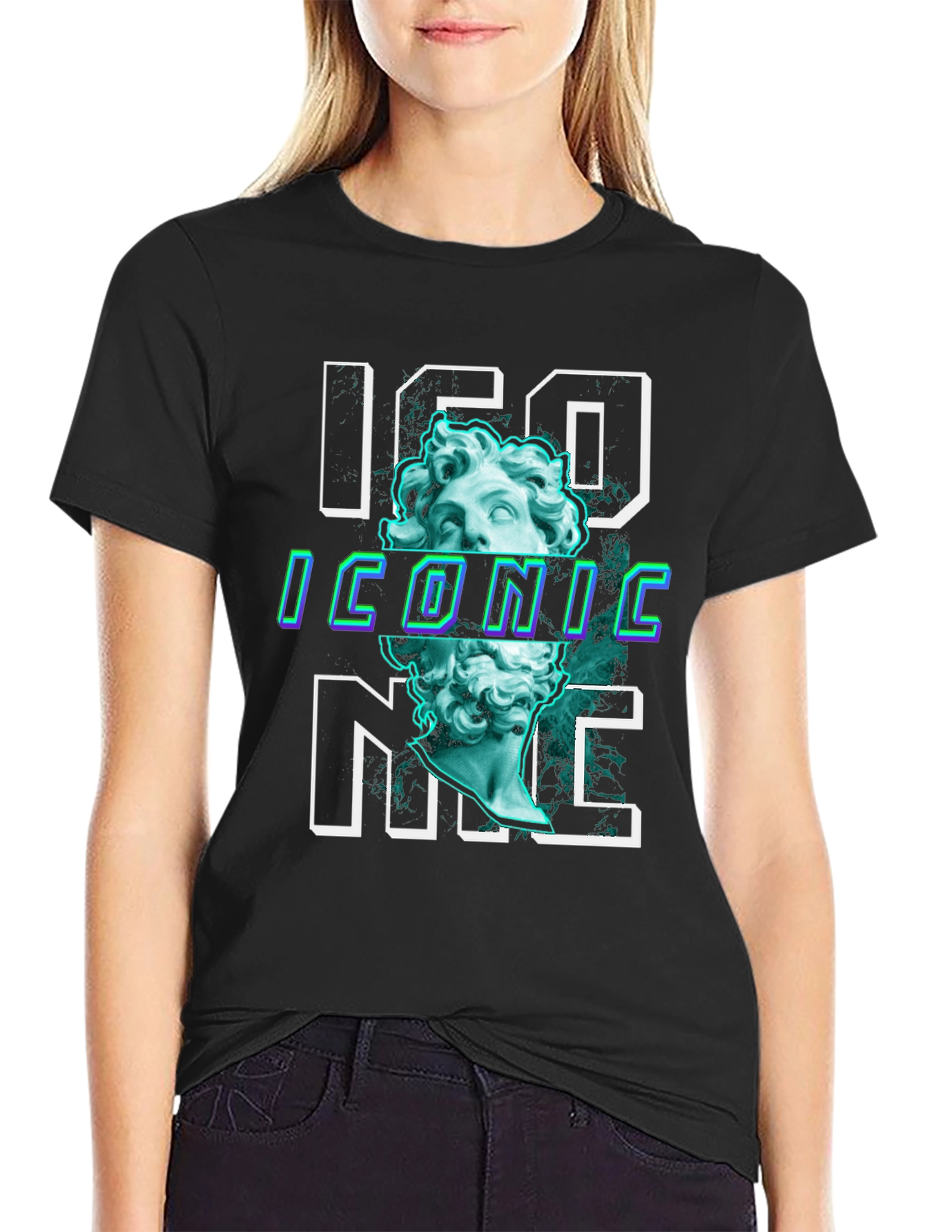 Iconic Graphic Print Tee - Trendy Black T-Shirt