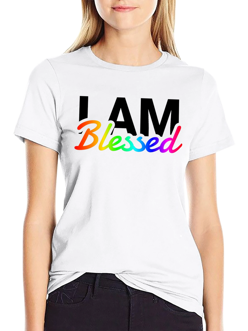 I Am Blessed Rainbow Graphic T-Shirt