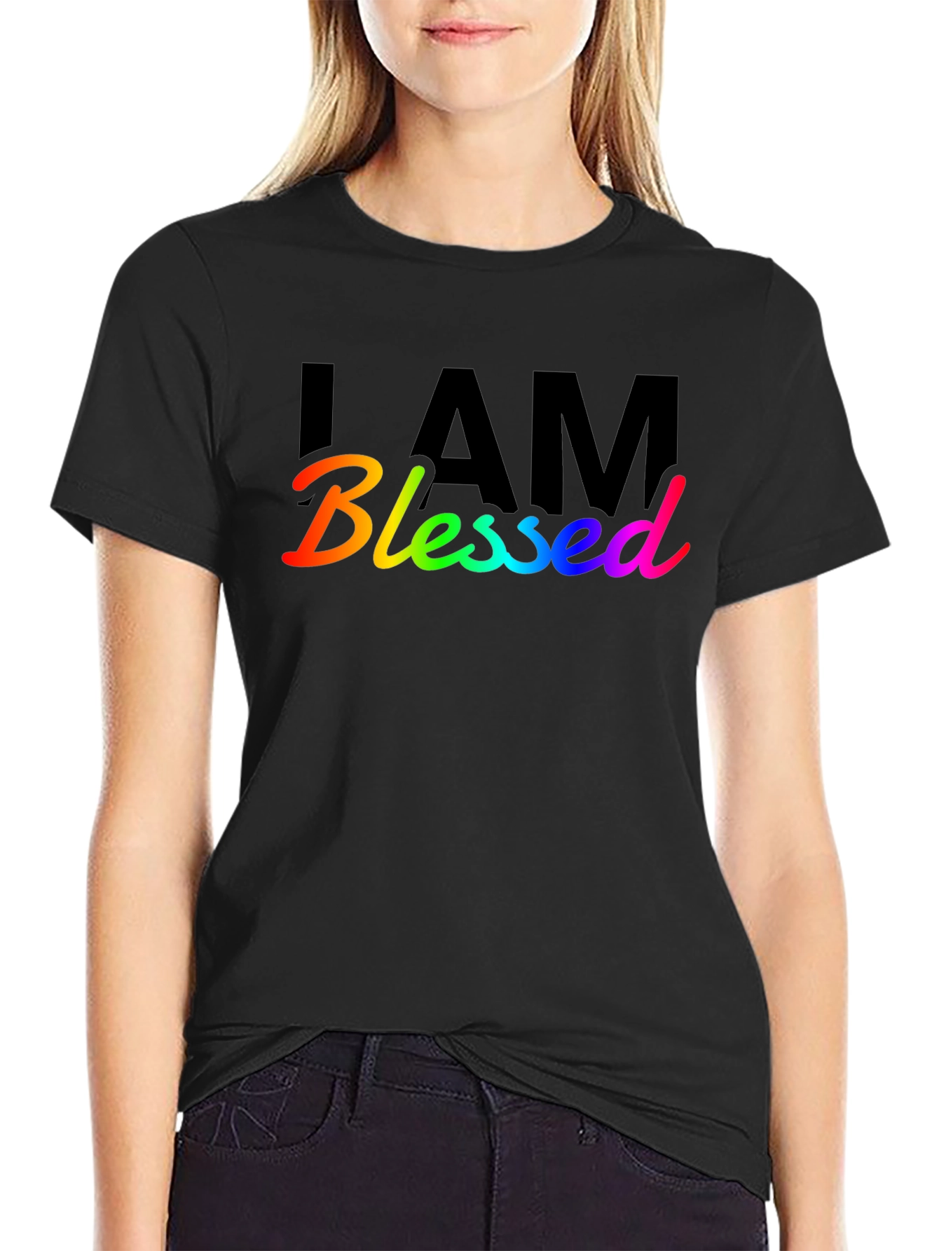 I Am Blessed Rainbow Graphic T-Shirt