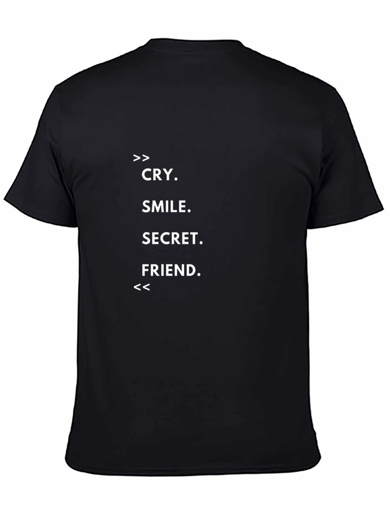 Cry Smile Secret Friend Graphic Tee - Black