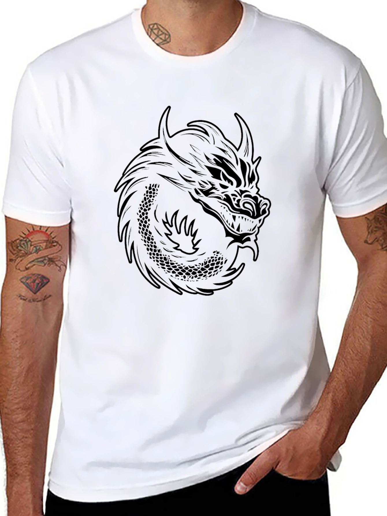 Black Dragon Graphic T-Shirt - Mens Fashion Tee