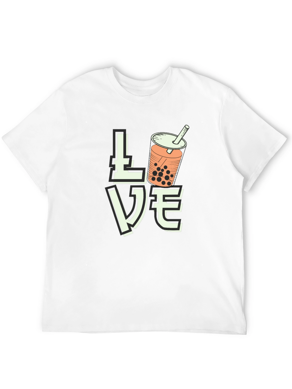 Love Bubble Tea Graphic T-Shirt - Black