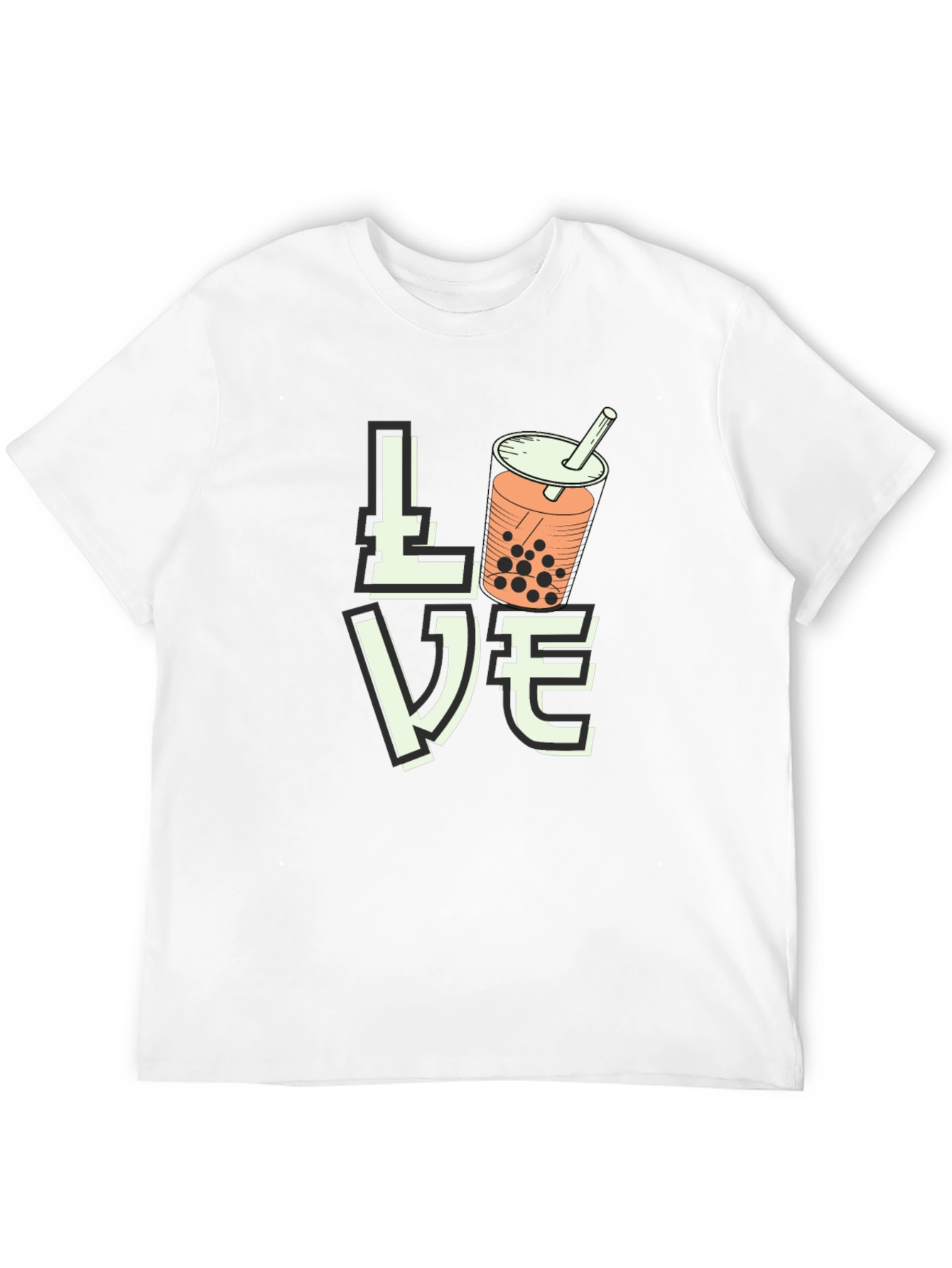 Love Bubble Tea Graphic T-Shirt - Black