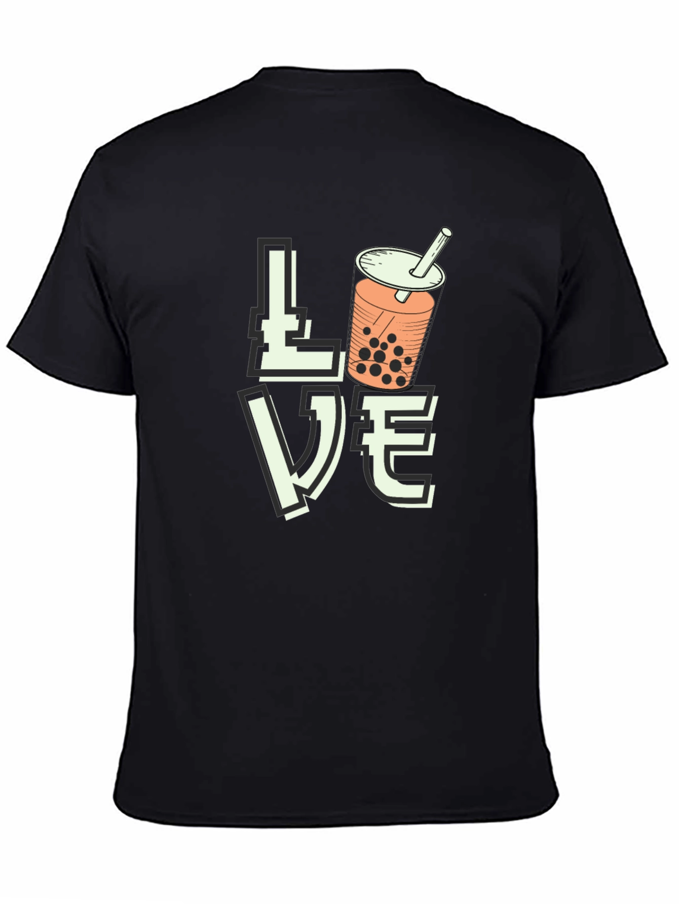 Love Bubble Tea Graphic T-Shirt - Black