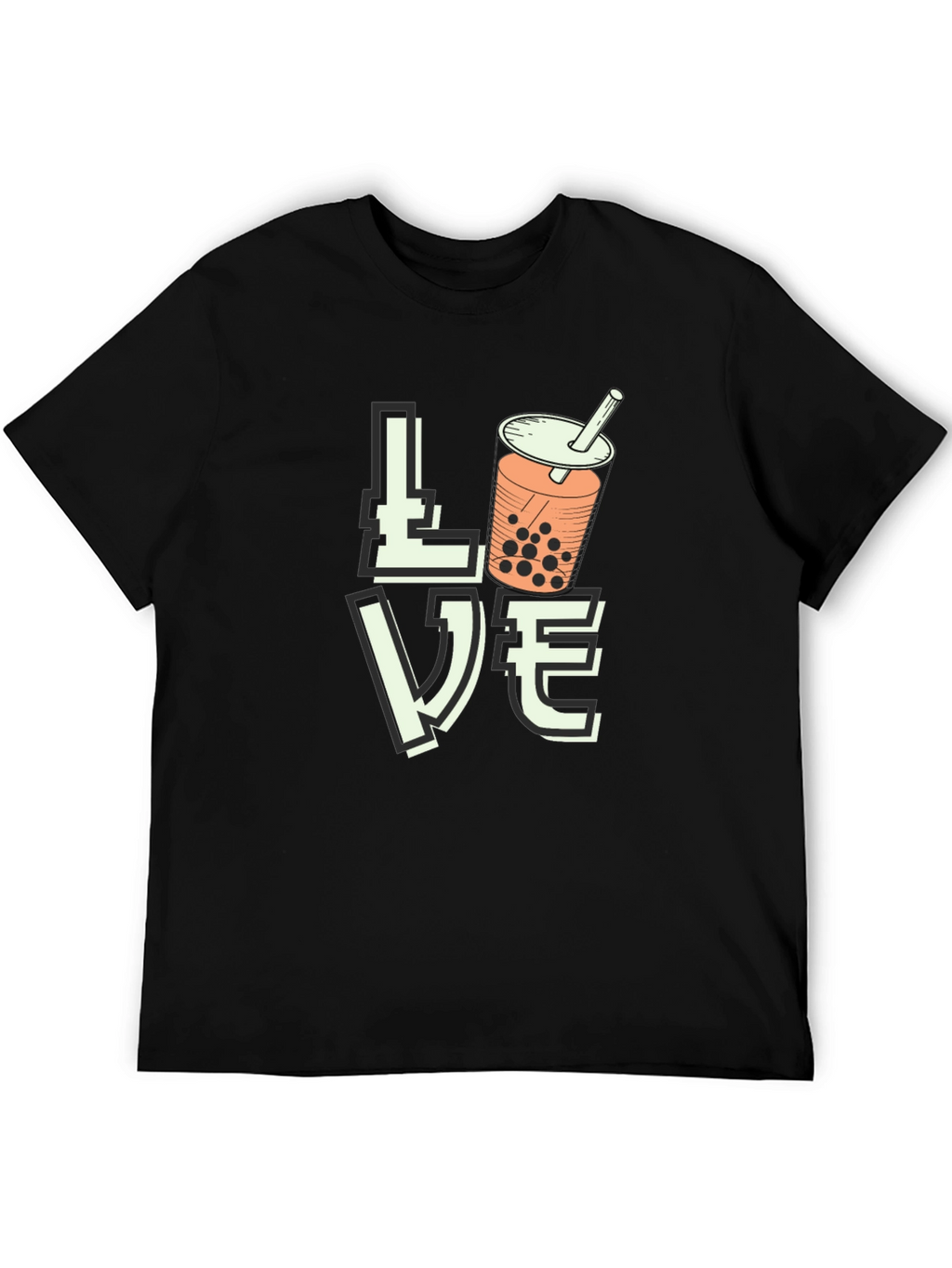 Love Bubble Tea Graphic T-Shirt - Black