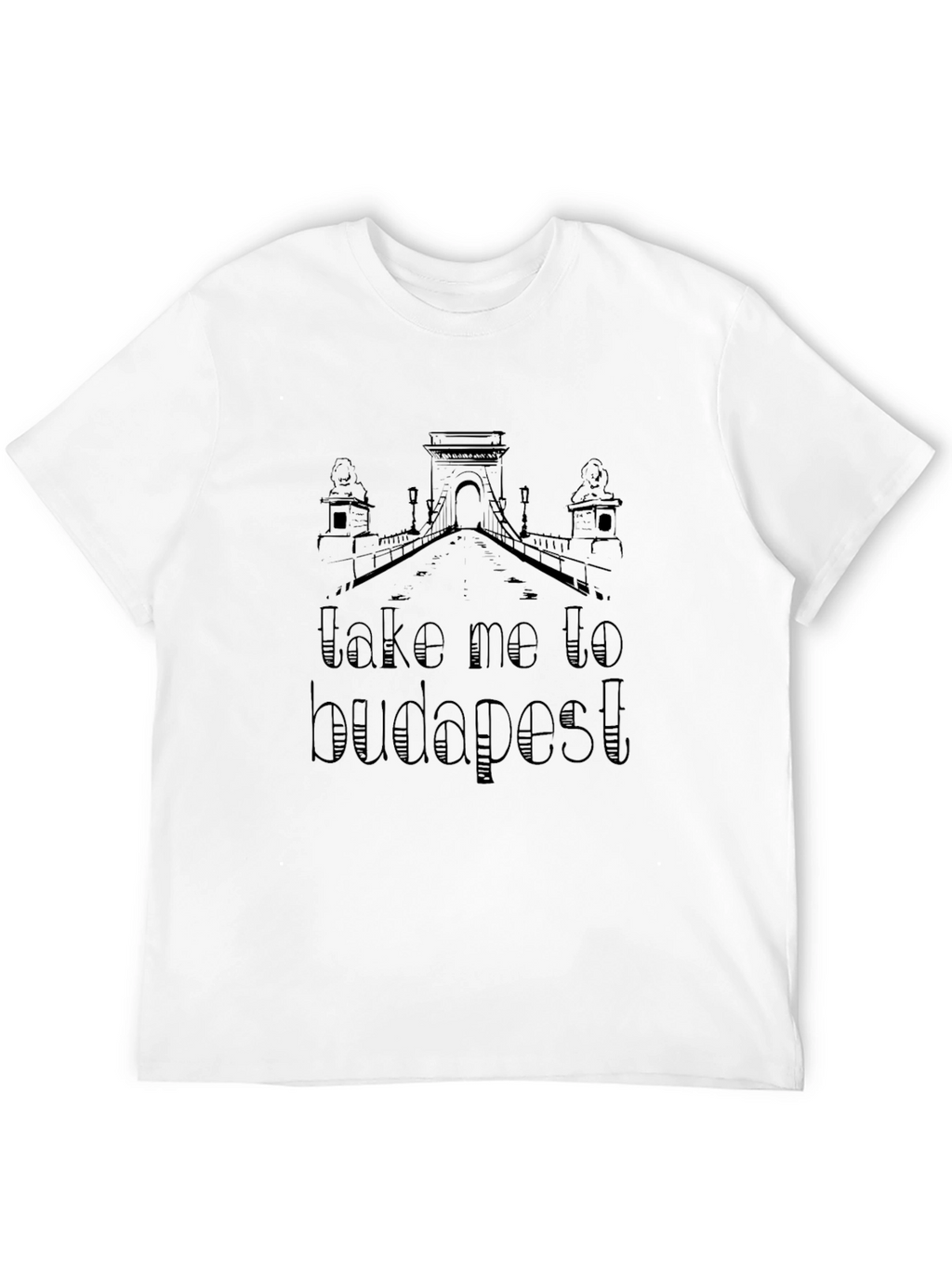 Take Me To Budapest Black Graphic T-Shirt
