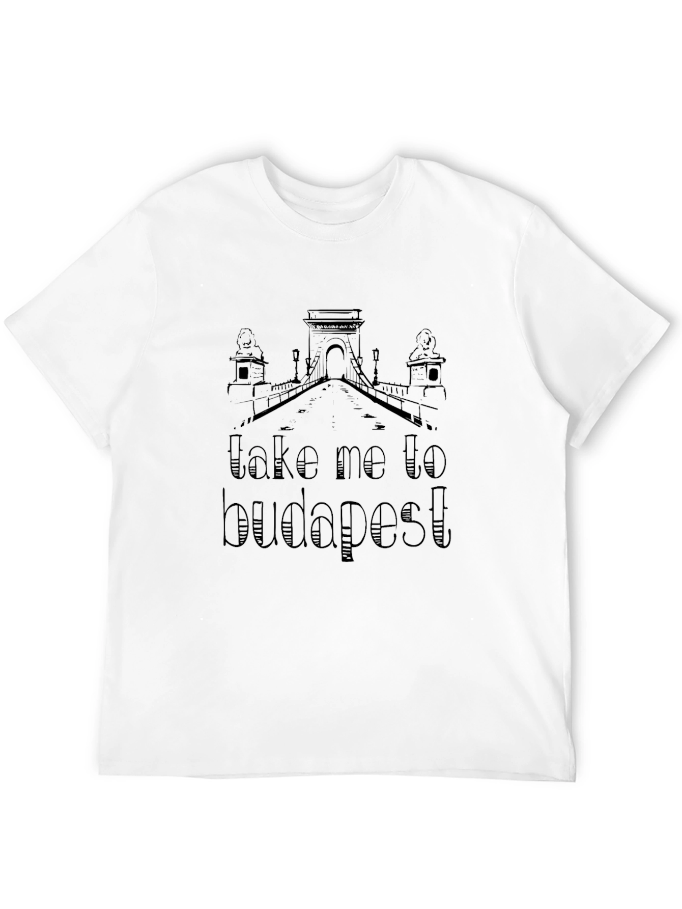 Take Me To Budapest Black Graphic T-Shirt