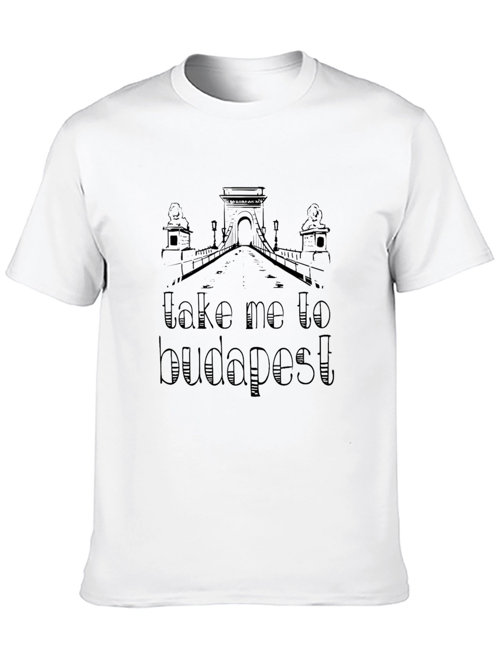 Take Me To Budapest Black Graphic T-Shirt