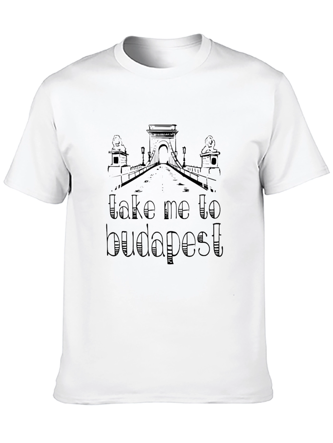 Take Me To Budapest Black Graphic T-Shirt