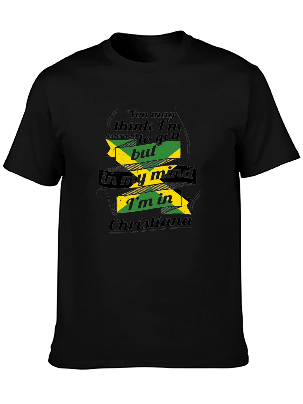Jamaica in My Mind Mens Black T-Shirt