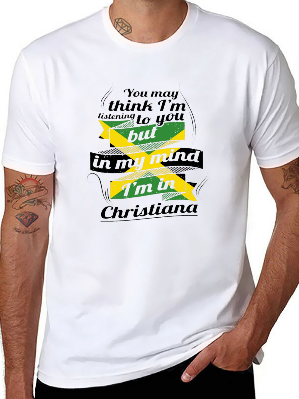 Jamaica in My Mind Mens Black T-Shirt