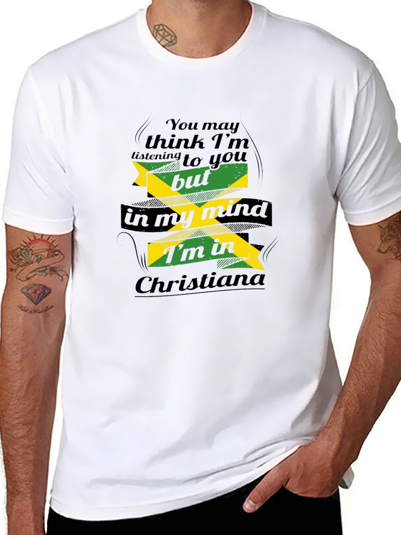 Jamaica in My Mind Mens Black T-Shirt