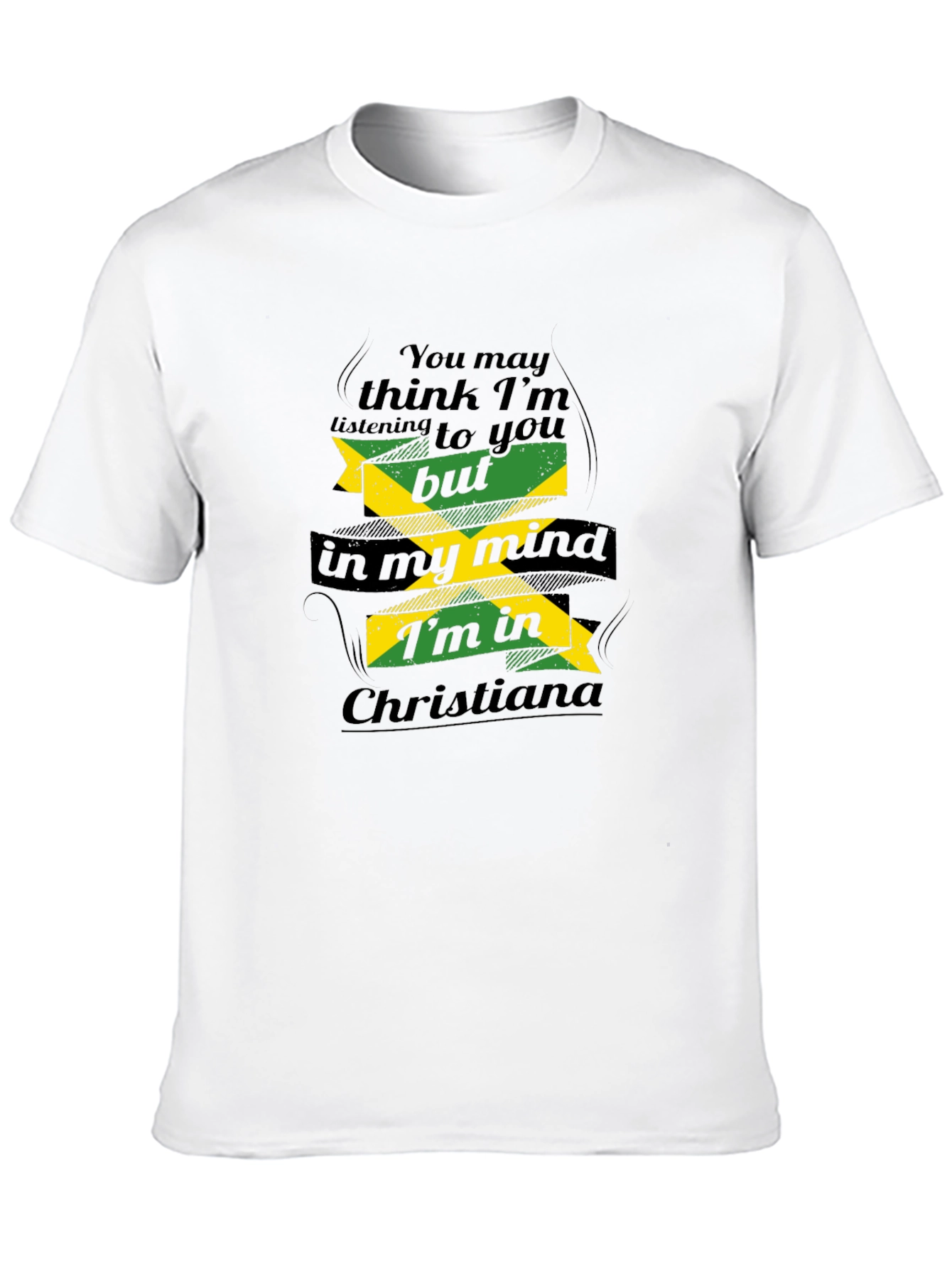 Jamaica in My Mind Mens Black T-Shirt