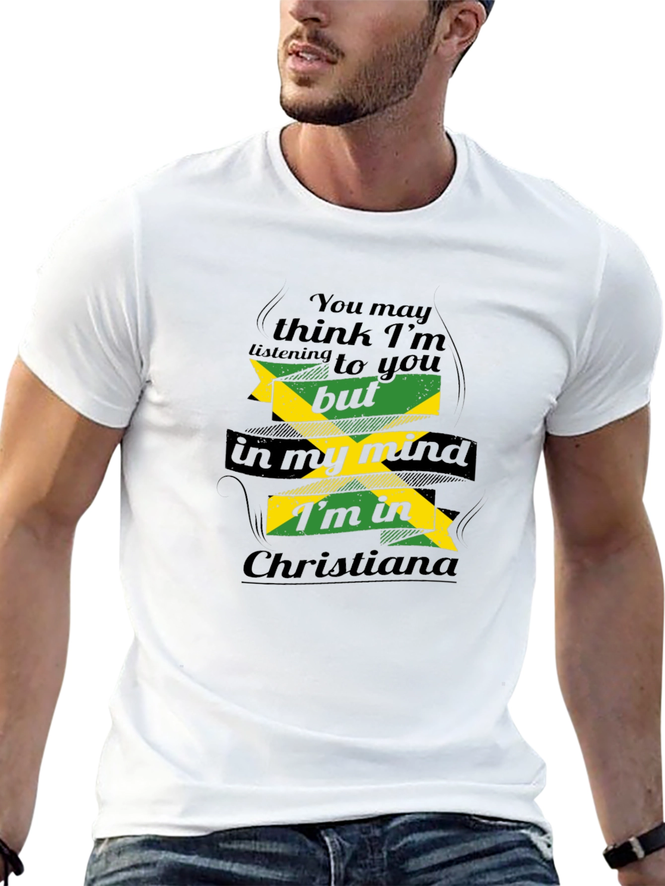 Jamaica in My Mind Mens Black T-Shirt