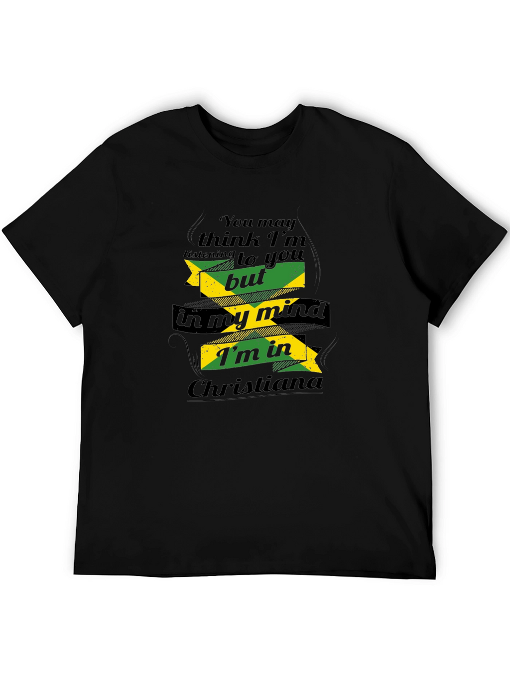 Jamaica in My Mind Mens Black T-Shirt