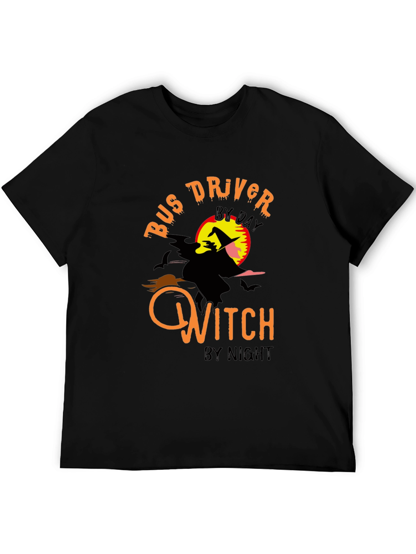 Bus Driver by Day Witch by Night Halloween T-Shirt