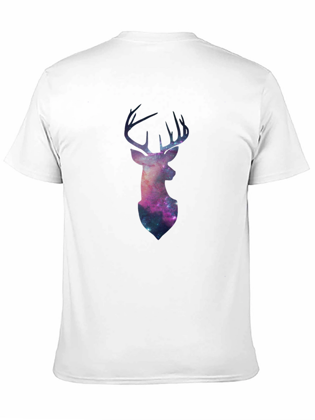 Galaxy Deer Graphic Tee - Black Casual T-Shirt