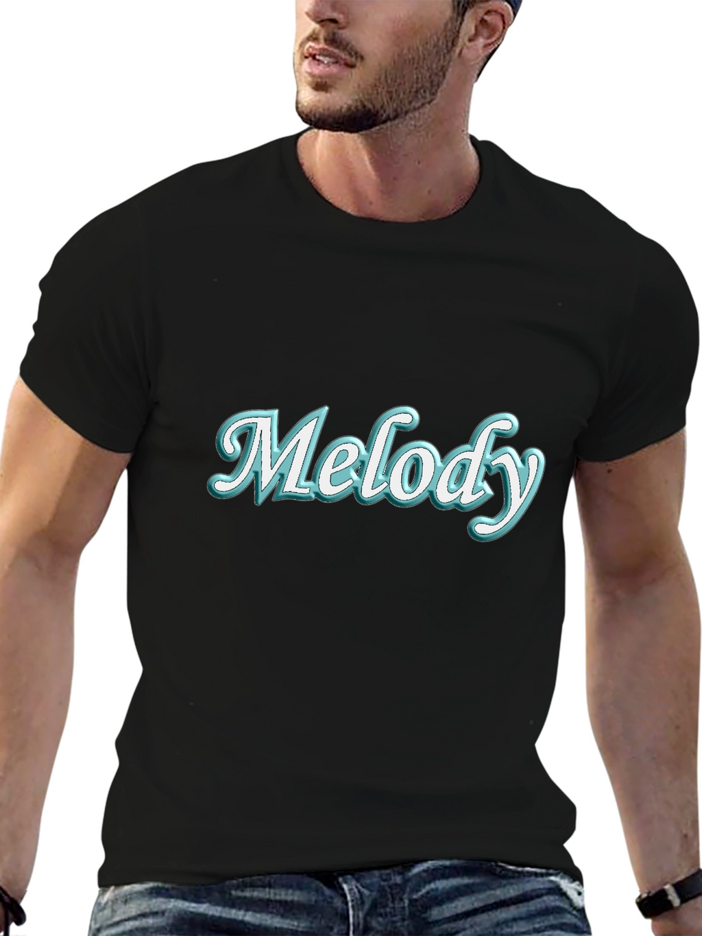 Melody Graphic Tee - Trendy Black T-Shirt