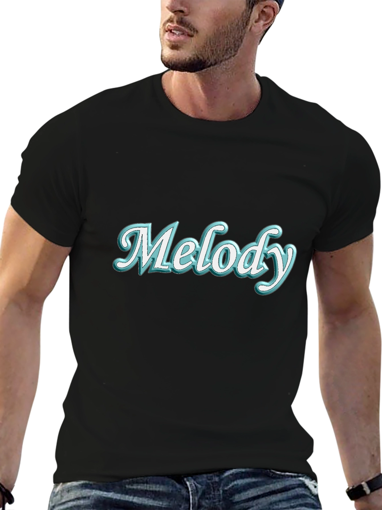 Melody Graphic Tee - Trendy Black T-Shirt