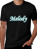 Melody Graphic Tee - Trendy Black T-Shirt