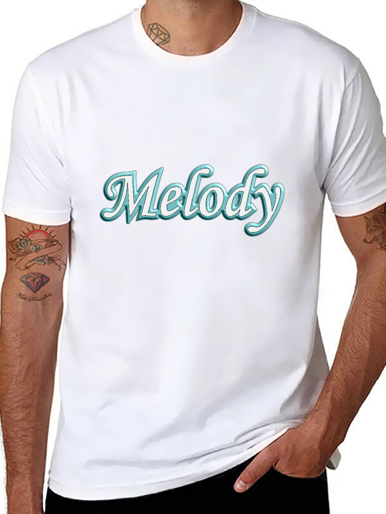 Melody Graphic Tee - Trendy Black T-Shirt
