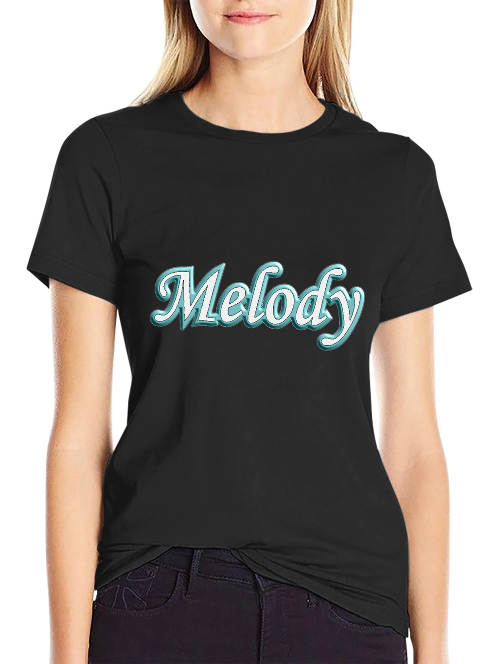 Melody Graphic Tee - Trendy Black T-Shirt