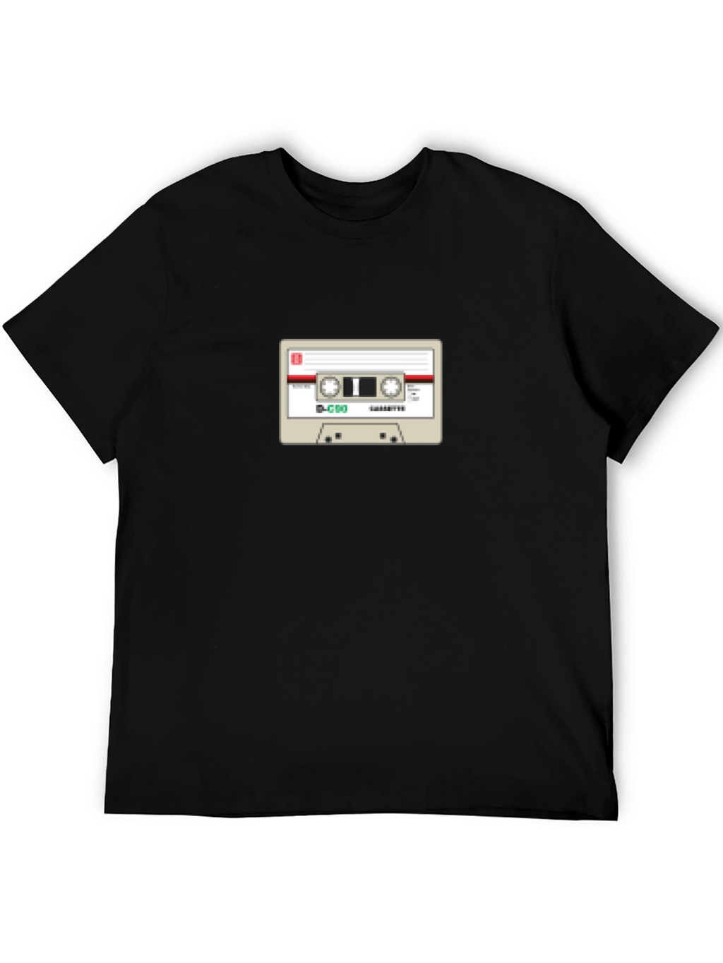 Retro Cassette Tape Graphic T-Shirt - Black Cotton Tee