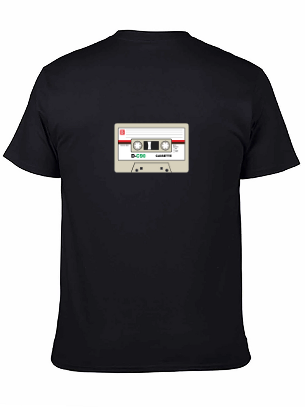 Retro Cassette Tape Graphic T-Shirt - Black Cotton Tee