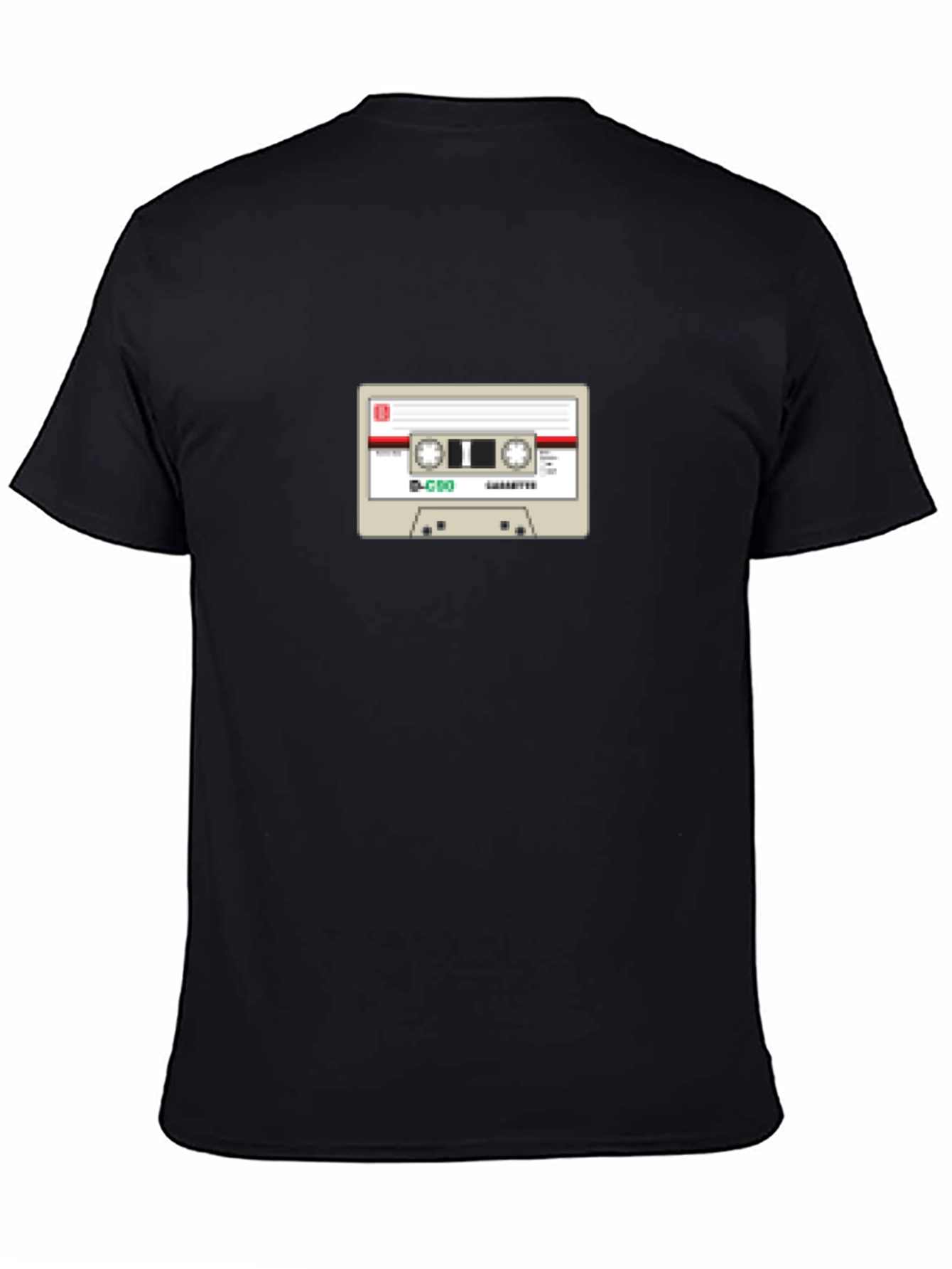 Retro Cassette Tape Graphic T-Shirt - Black Cotton Tee