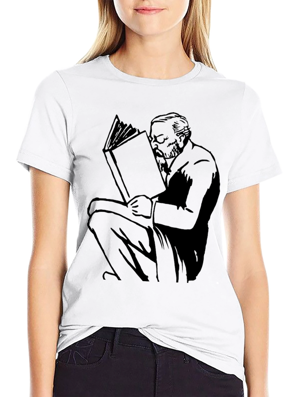 Reading Man Graphic Tee - Unisex Black T-Shirt