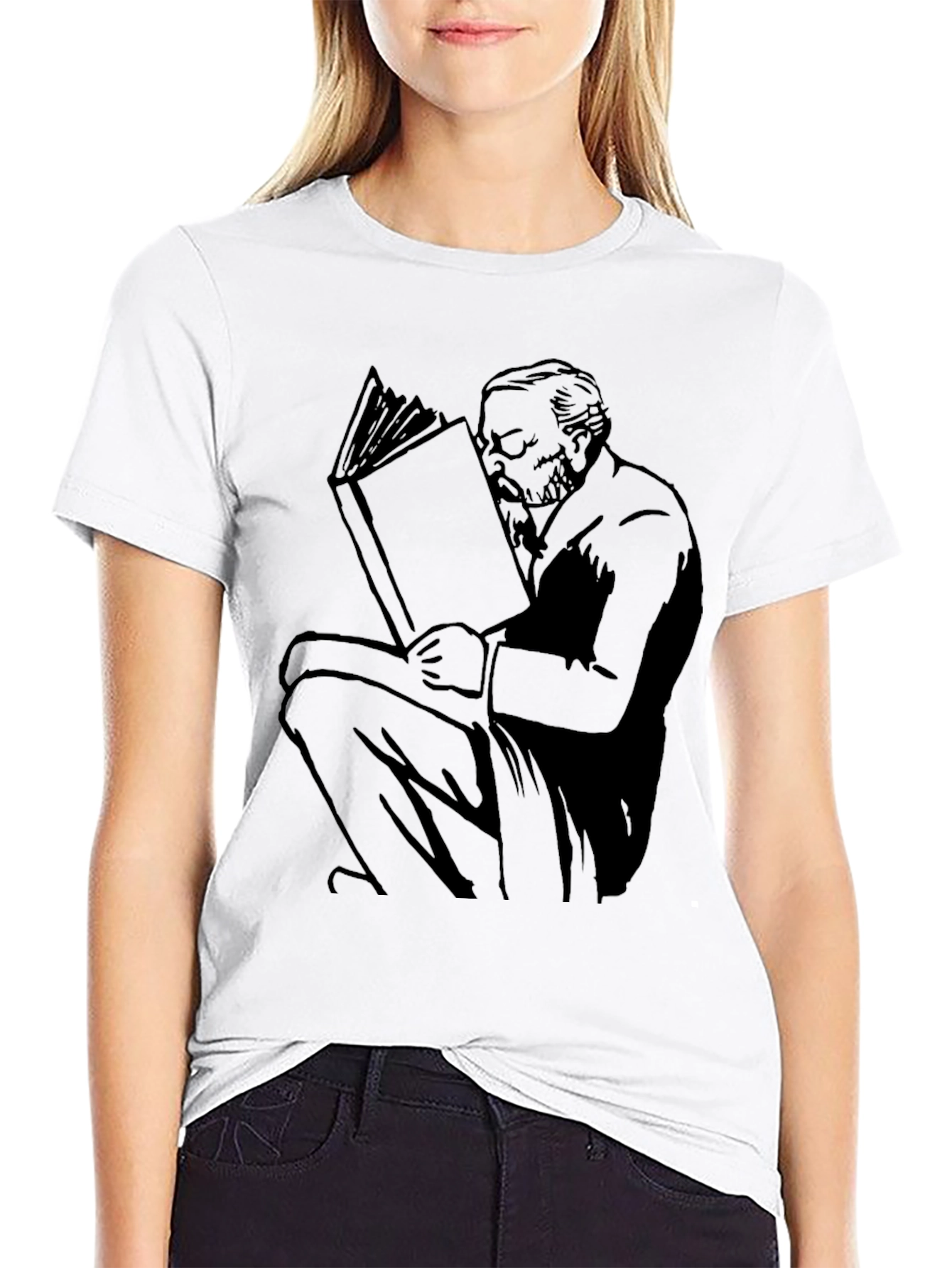 Reading Man Graphic Tee - Unisex Black T-Shirt