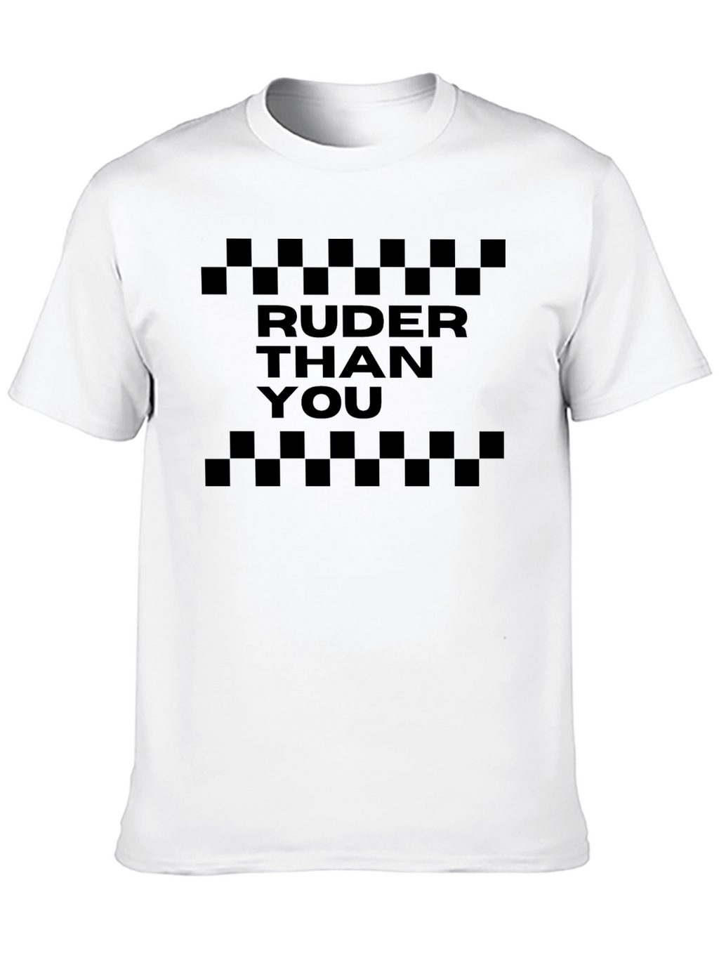Ruder Than You Checkerboard Graphic Tee - Black