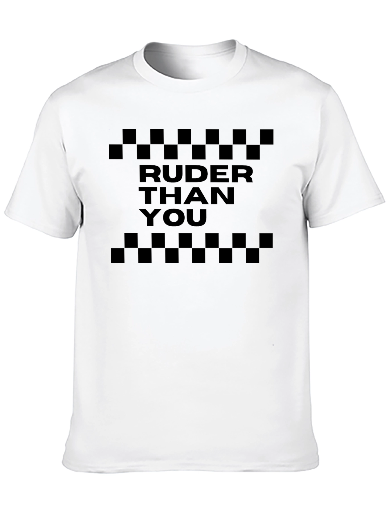Ruder Than You Checkerboard Graphic Tee - Black