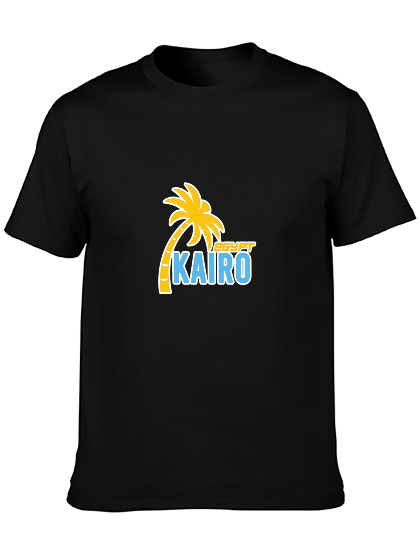 Cairo Egypt Palm Tree T-Shirt - Black Cotton Tee