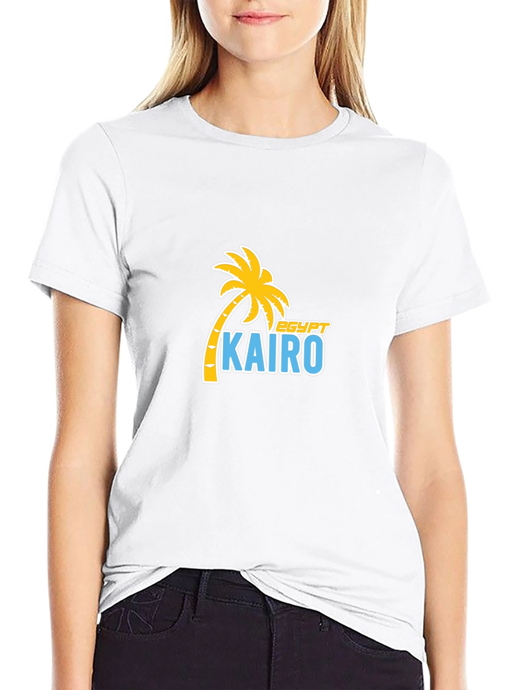 Cairo Egypt Palm Tree T-Shirt - Black Cotton Tee